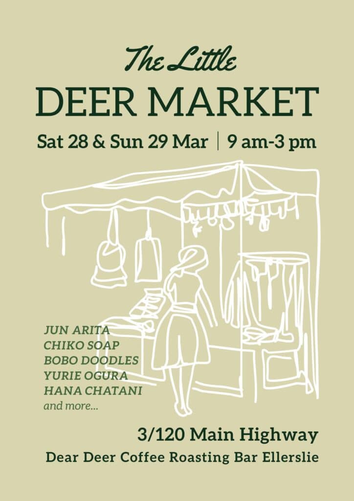 Mini market event at Dear Deer featuring local handmade goods.