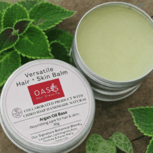 Exclusive Versatile Hair and Skin Balm in aluminum tin, natural styling and nourishing balm