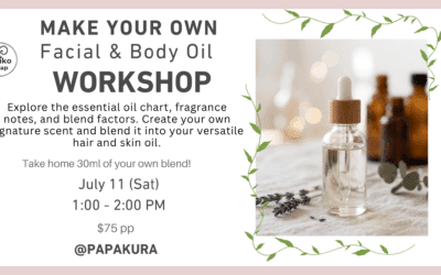 Make your own Face and Body Oil workshop
